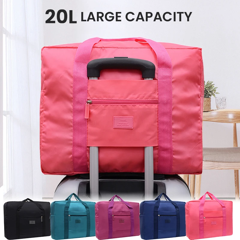 

Travel Duffel Bag Lightweight Foldable Travel Bag Waterproof Tote Carry On Luggage Bag Weekender Overnight Bag