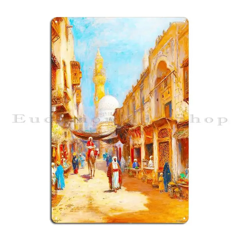 Frans Wilhelm Odelmark Bazaar In Cairo Metal Sign Garage Party Printing Cinema Kitchen Tin Sign Poster