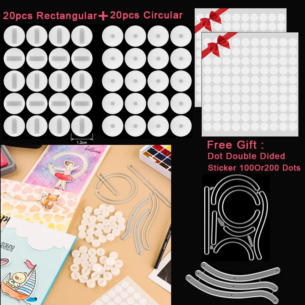 

40-162pcs/set Plastic Gliders for Slider Cards Sliding And Rotating Gliders With Slider Dies for Interactive Cards Making Bundle