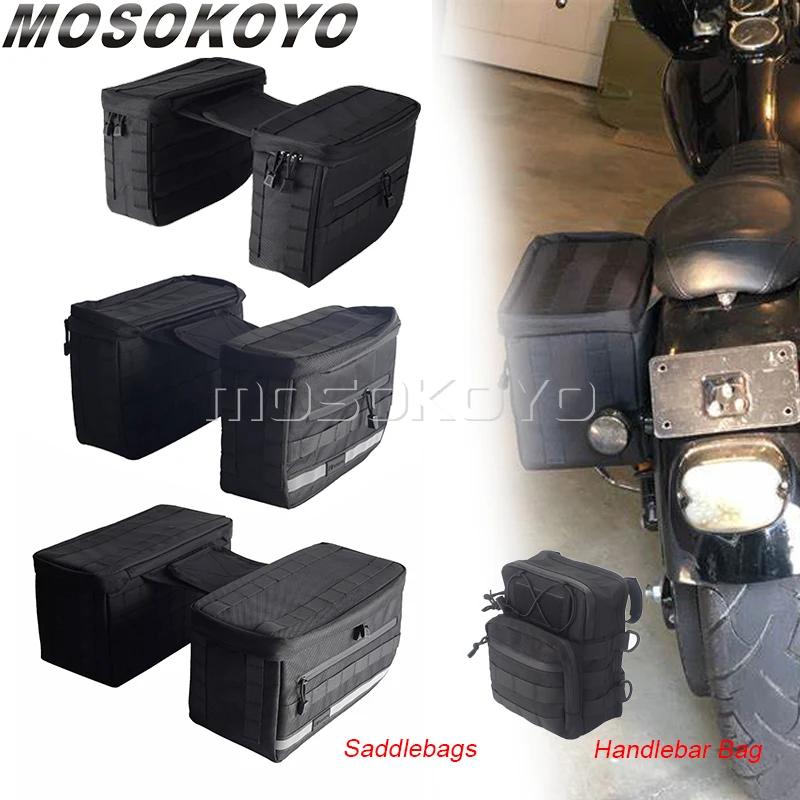 

Essential Saddlebags For Harley Sportster Dyna Softail Cafe Racer Custom Motorcycle Saddlebag T-bar Handlebar Bag Storage Bags