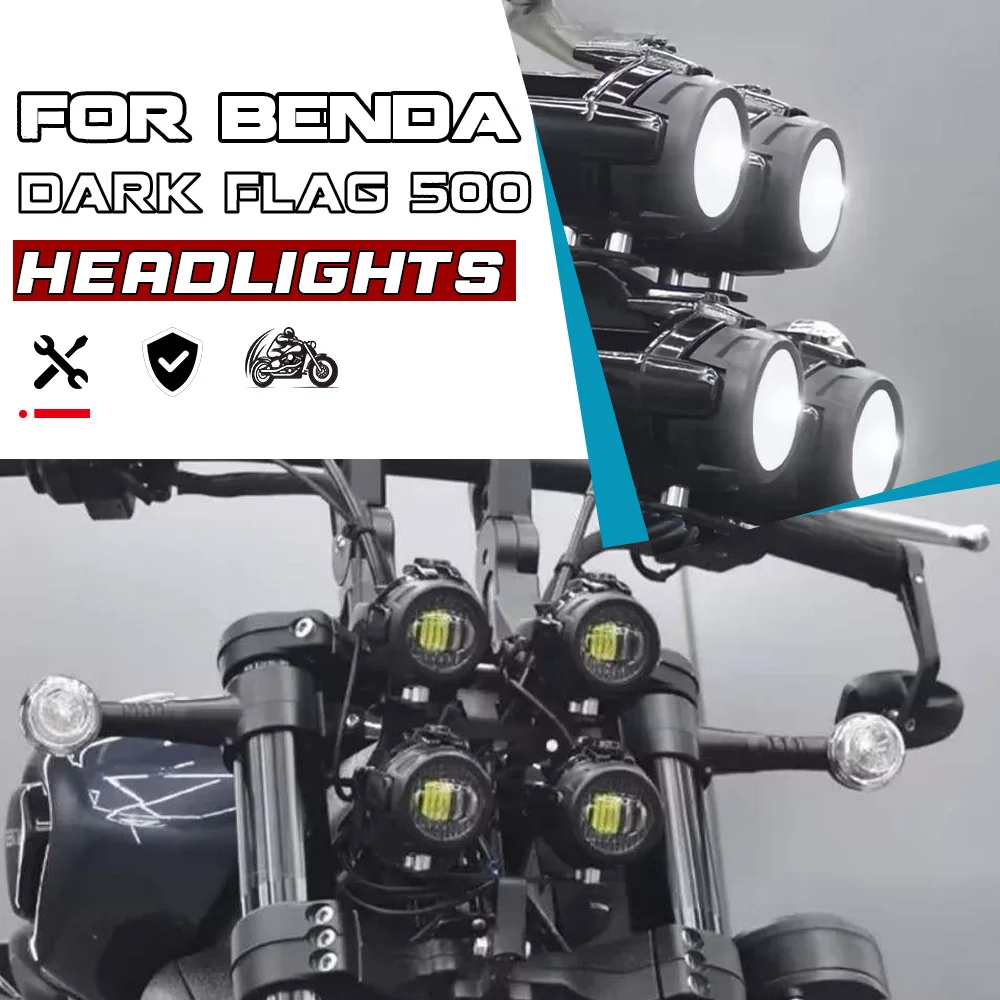 For Benda Dark Flag 500 Retro LED Headlight Assembly, High Low Beam Super Bright
