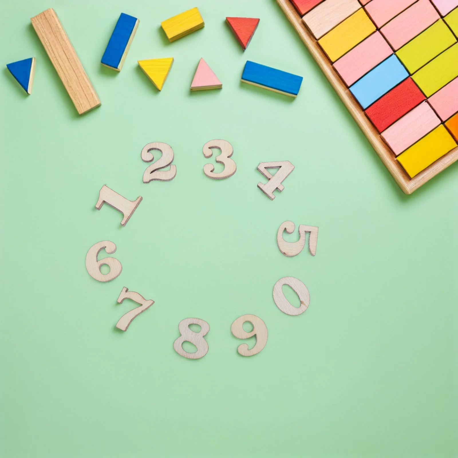 

400Pcs Natural Unfinished Wooden Numbers 0-9 Mini Wood Number Chips DIY Craft Projects Scrapbooking Educational Tool