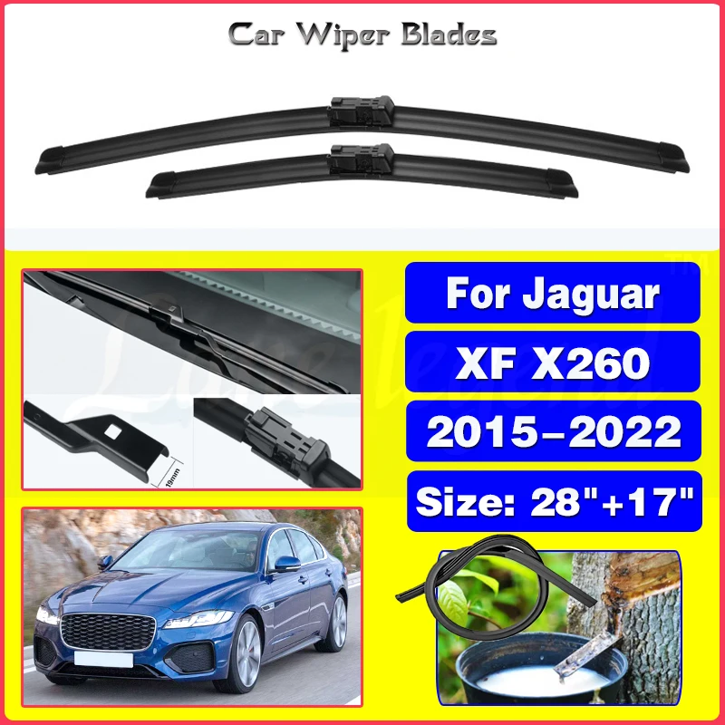 

Car Front Wiper Blades For Jaguar XF X260 2015 - 2022 Accessories Window LHD Windshield Windscreen Cleaning Replacement 28"+17"