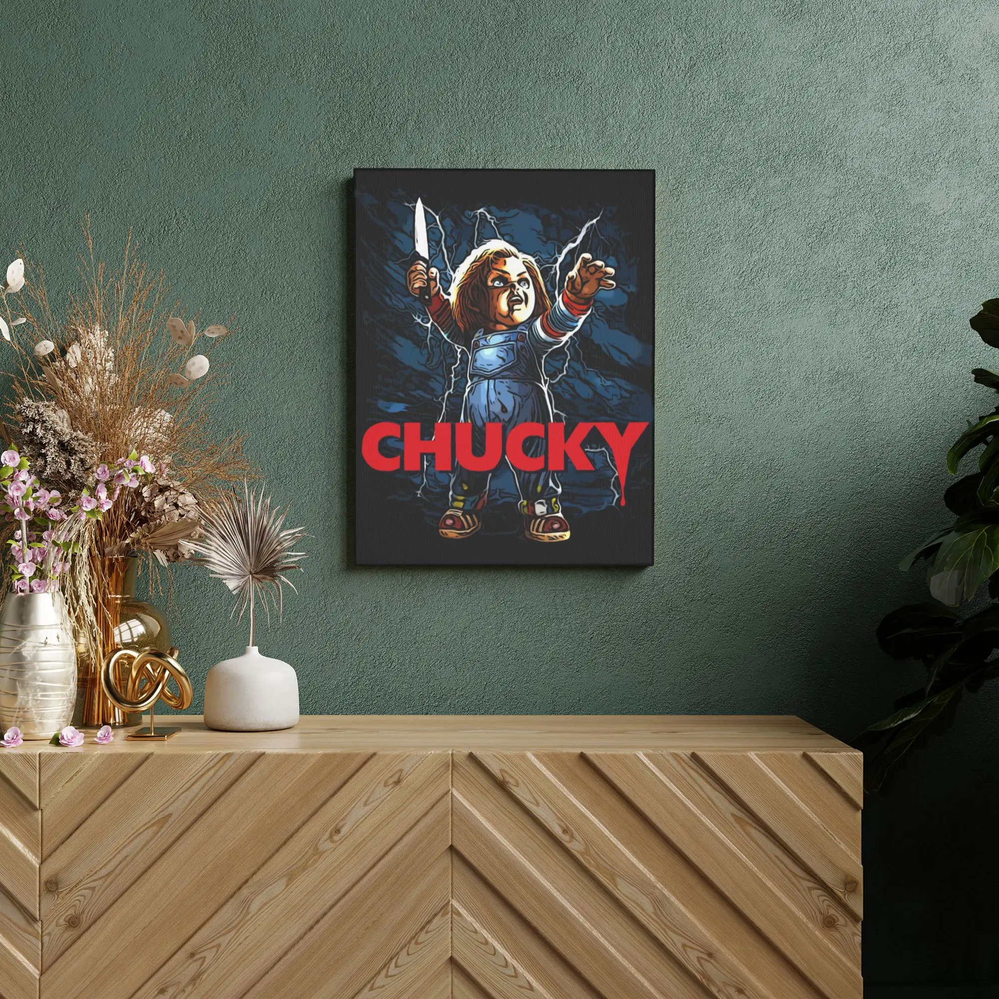 Painting Canvas Printing Art Unframed Hanging Picture Good Guys Modern Aesthetic Artwork Chucky Child's Play Doll 12x16inch