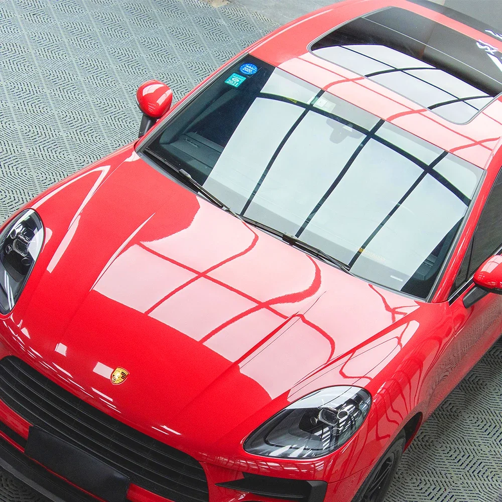 

Glossy Red Vinyl Film Sticker Gloss Car Wrap Foil Decal Auto DIY Decal Car Body Styling Decoration Accessories Bubble Air Free
