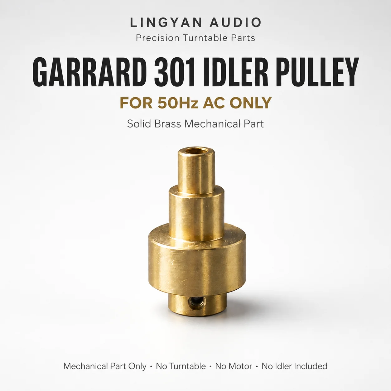 Polea de Motor para Garrard 301, Latón Sólido, 50Hz AC, Rueda de Accionamiento para Tocadiscos, Pieza de Repuesto
