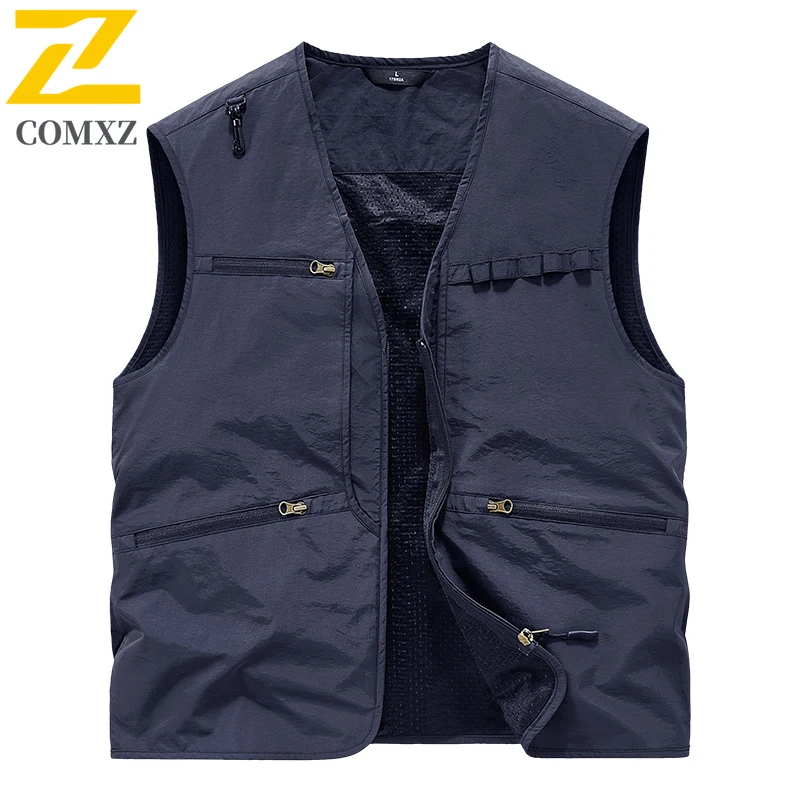 2025 New Fly Fishing Vest Jacket Men's Outdoor Camping Adventure Sleeveless Work Vest  Photographer  Journalist Pocket Waistcoat