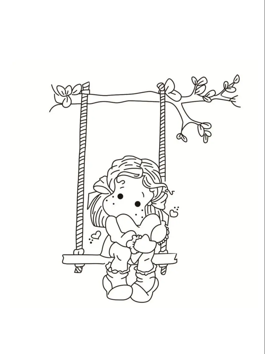 Swing Girl przezroczysty silikonowy przezroczysty gumowy znaczek, arkusz samoprzylepny, DIY Scrapbooking, uroczy wzór, dekoracja kart papierowych,