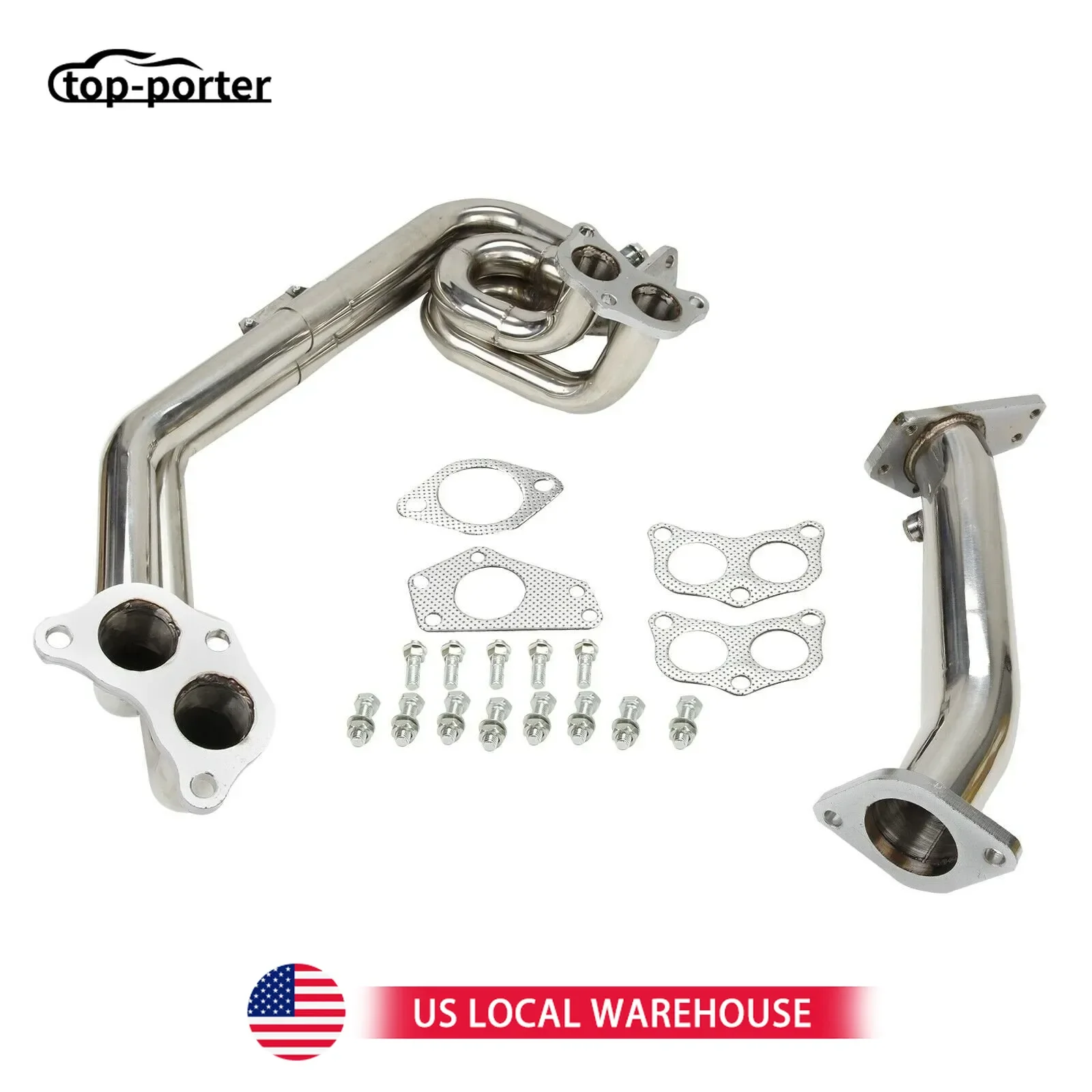 08-14 스바루 임프레자 WRX/STi GE/GH/GR/GV 2.0L/2.5L EJ20용 배기 헤더, 은색 배기 파이프