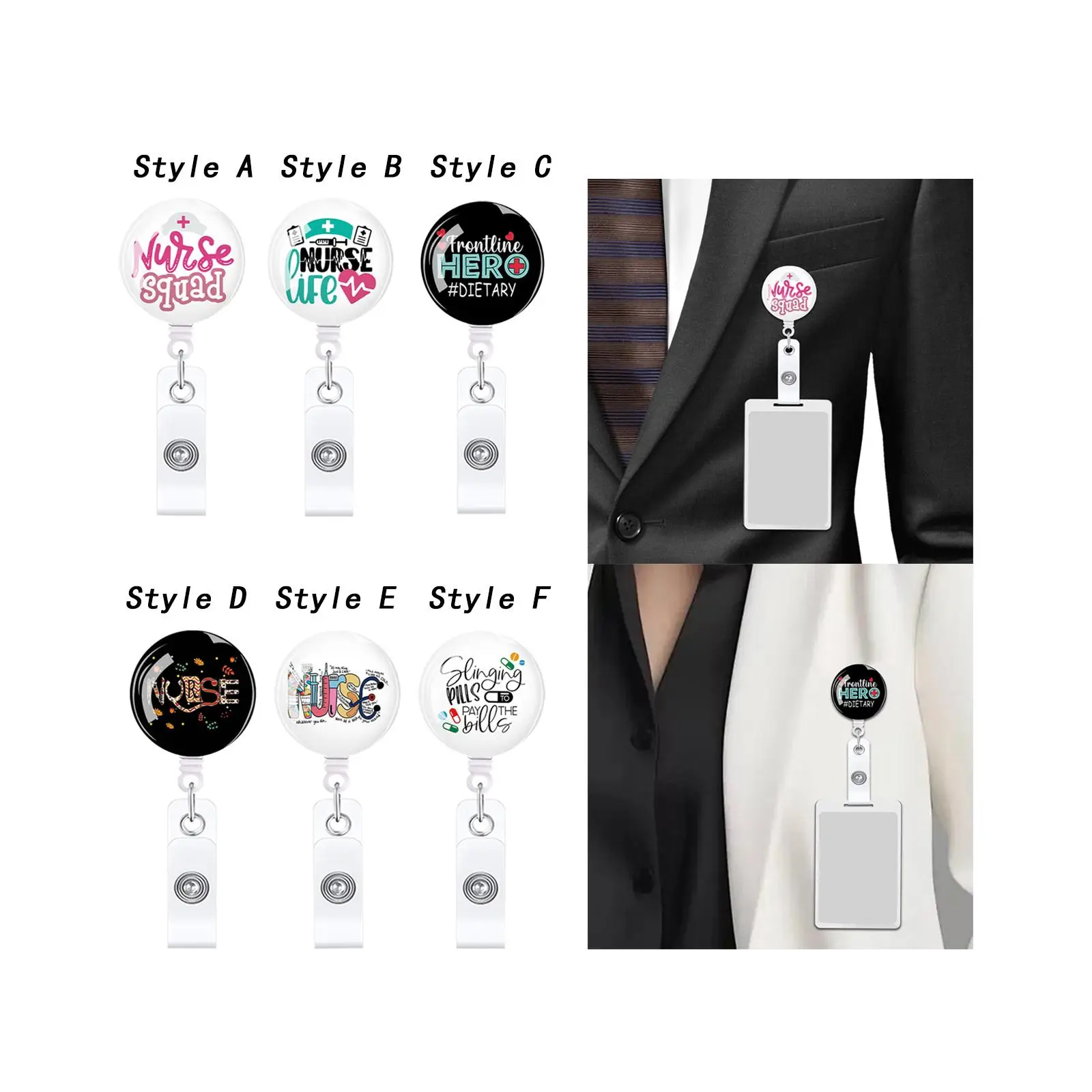 بكرة شارة قابلة للسحب مع مشبك تمساح ، حبل ، حامل شارة ، حزام حقيبة ظهر ، حقيبة يد ، هدية أسبوع للممرضات ، رجال ونساء ، 25.59