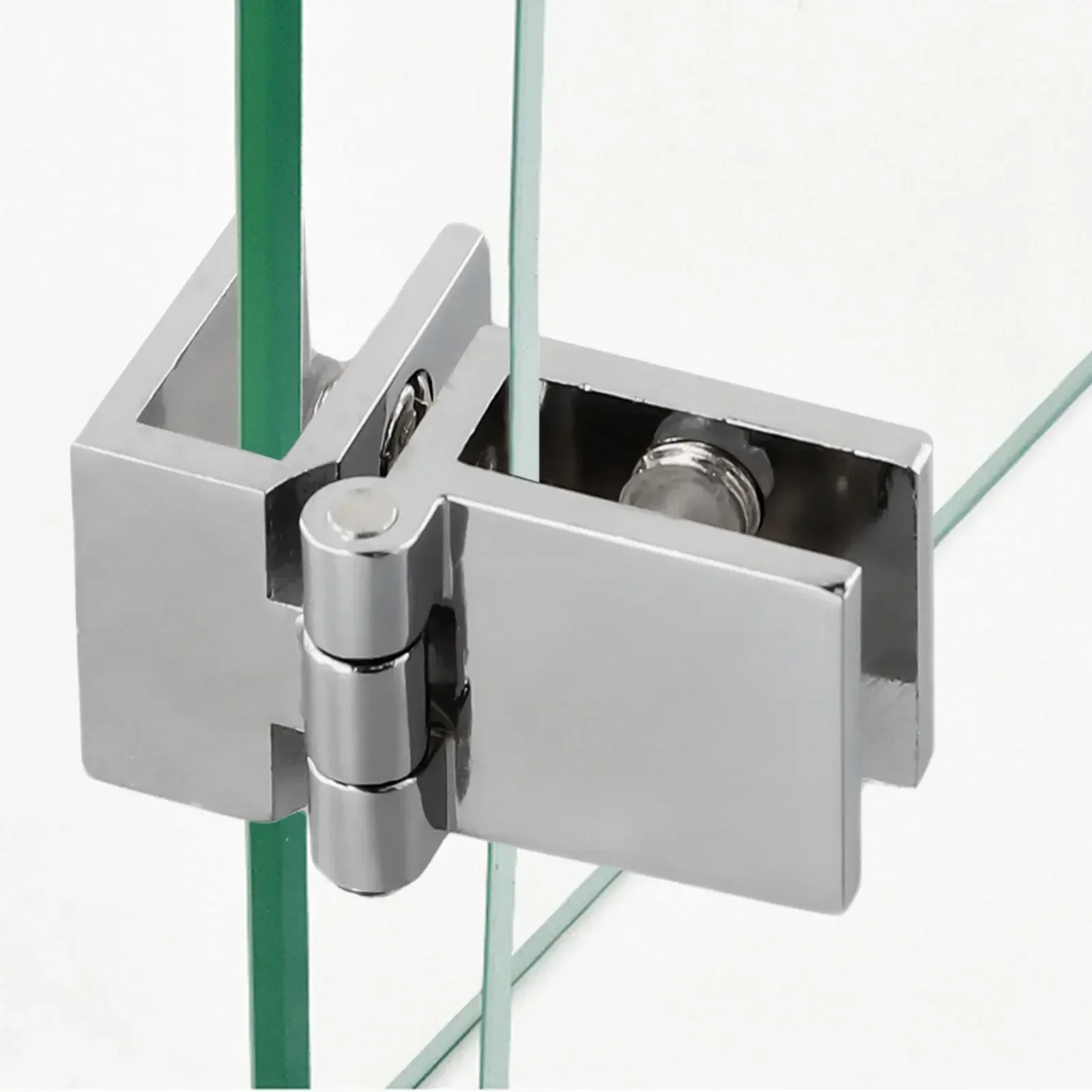 Reliable Performance 2 Pcs Silver Bathroom Shower Glass Door Hinges Ensures Security On Glass Wood Metal Plates