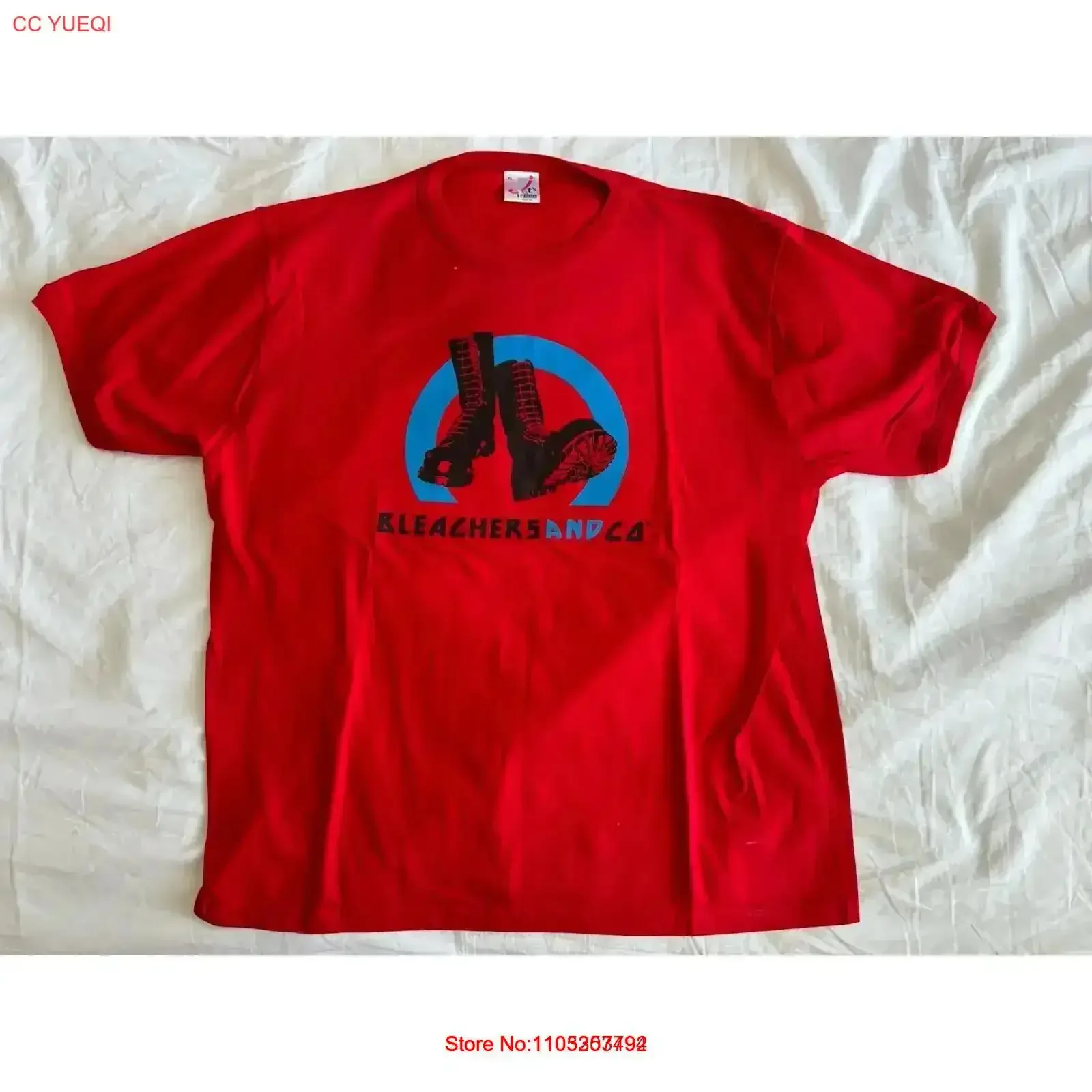 Herren-T-Shirt in Rot, Bleachers Co Skinhead XL, Gay Punk Boots Goth Interest, Vintage, gewaschen, stilvoll, bequem, Herren-Vintage-Stil