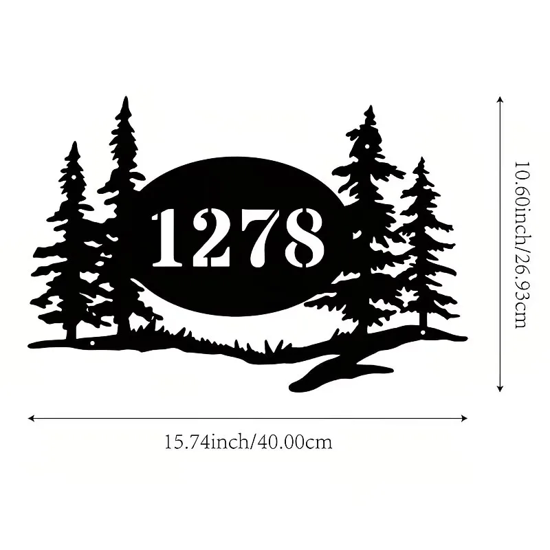 personalized metal door number with forest silhouette for art decorating personalized metal door number for interior