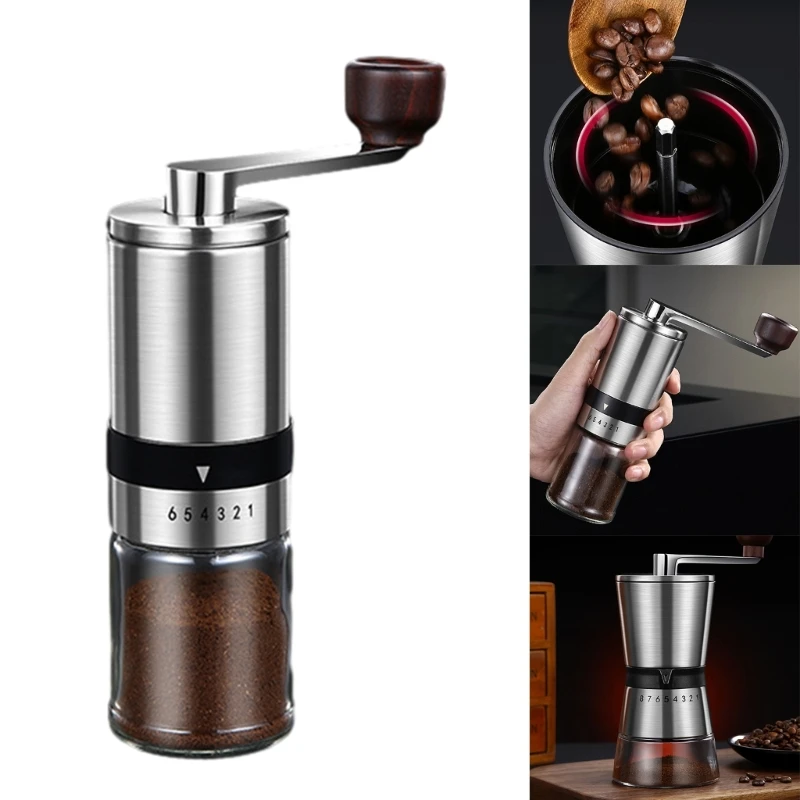 Coffee Grinder Ceramic Burr Grinder Manual Coffee Mill Adjustable Settings