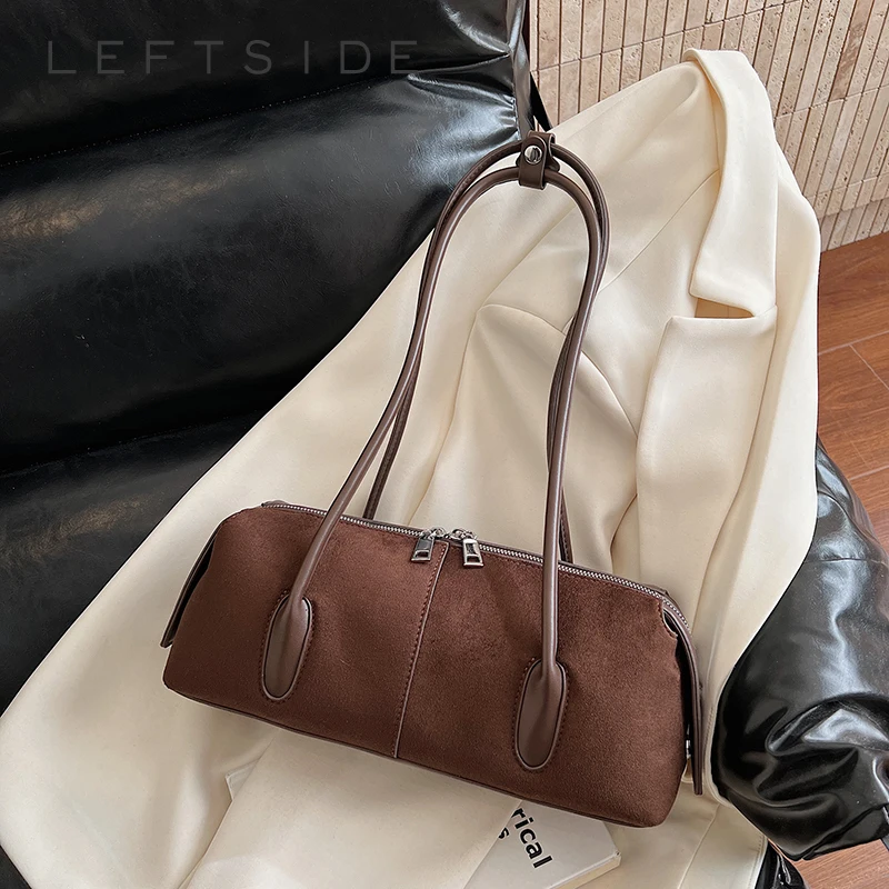 

LEFTSIDE 2025 Women's Vintage Solid Color Trend PU Leather Tote Bag Retro Shoulder Purse for Daily Fashion Handbags and Purses