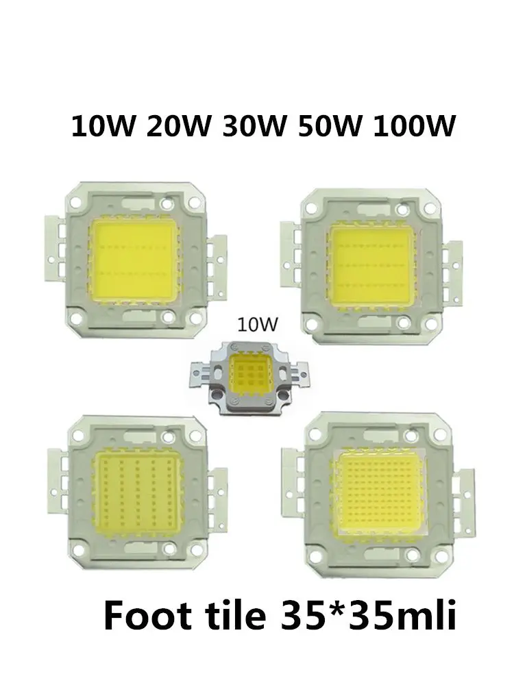 20pcs LED COB High Power 10W 20W 30W 50W 70W 100W 35*35MLI 30V Lamp Bead White/Warm White COLD Taiwan Huga Chip for Street lamp