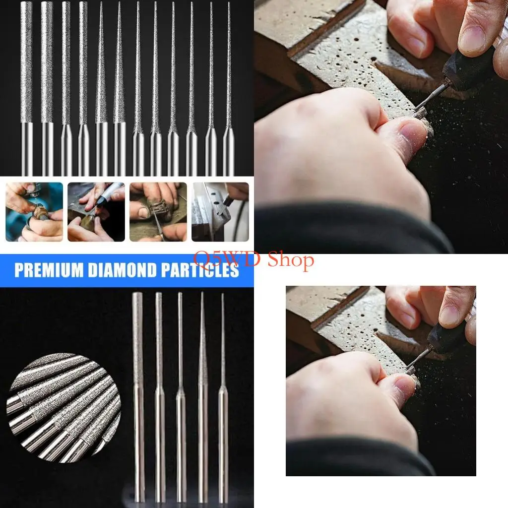 Q5WD 20pcs High Strength Grinding Head Set 5 Distinct Shapes Home And Industrial Use