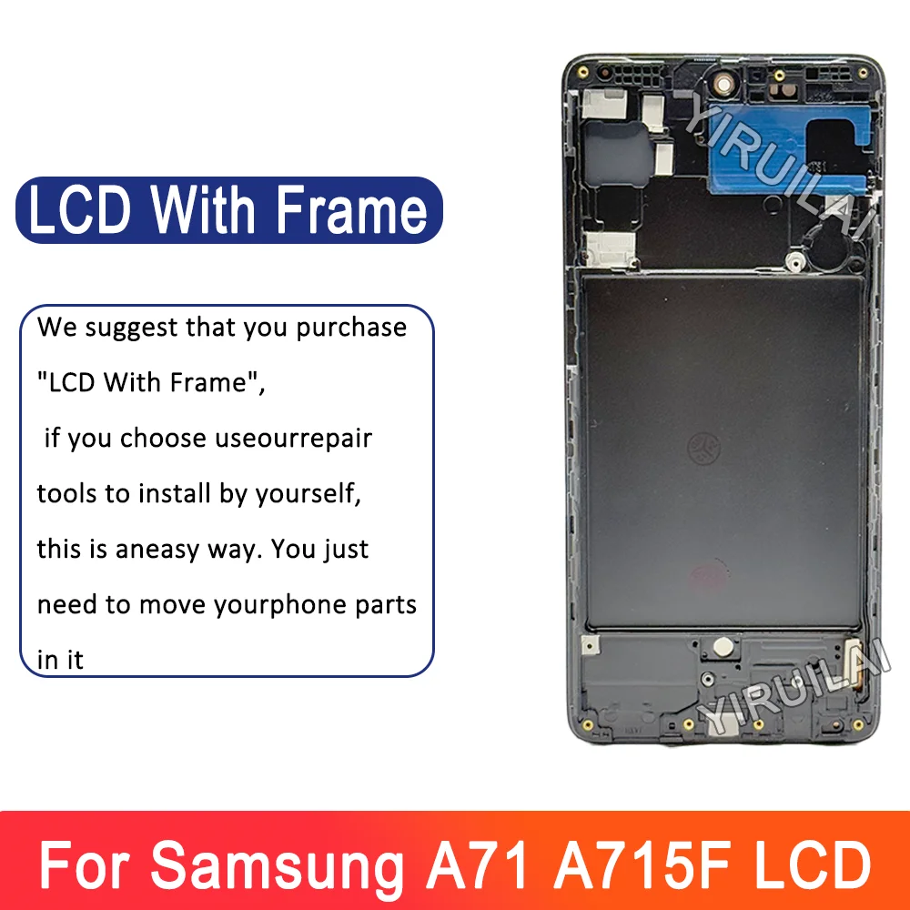 6.7'' TFT For SAMSUNG GALAXY A71 A715 LCD Display Touch Screen For Samsung A716F With Frame Digitizer Assembly