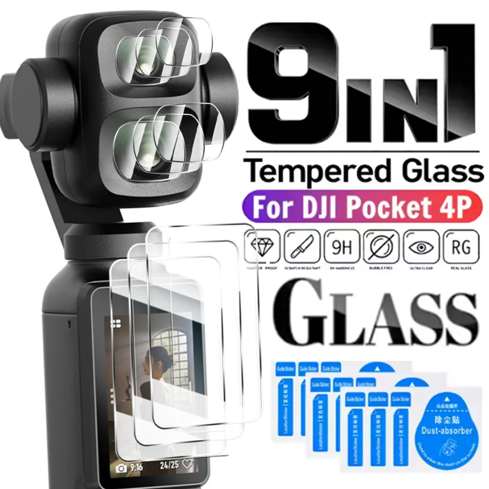 Image of Für DJI OSMO Pocket 4 Pro Gehärtetes Glas Pocket4P Objektiv- und Bildschirmschutzfolien für Pocket 4P Kamera HD Klare Schutzfolie 1/2/3er-Set