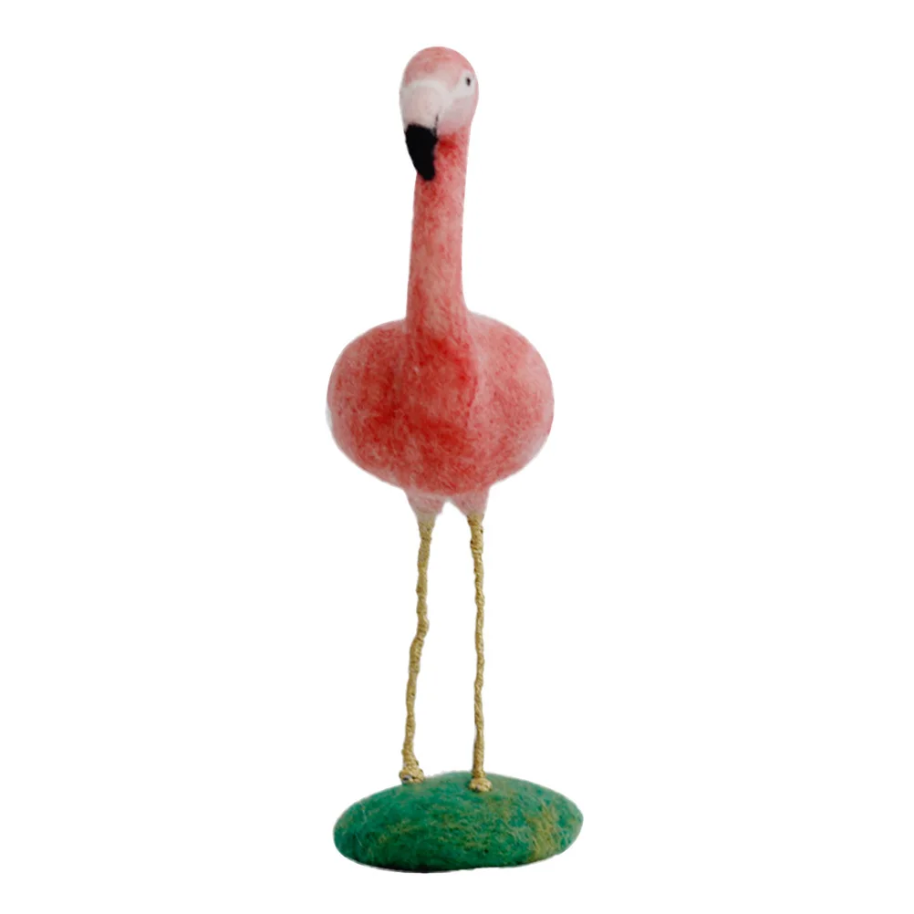 

1Set Handmade Wool Felt Flamingo DIY Cartoon Needle Felting Crafts Kit Decorative Wool Felting Material for Creative Craft