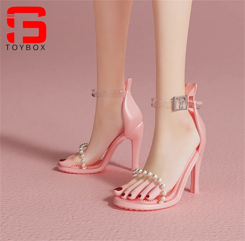 1/6 Scale รองเท้าส้นสูงบางรองเท้าส้นสูง Pearl สายเดี่ยวรุ่น Fit 12 ''ทหารหญิง Action Figure Body ตุ๊กตา