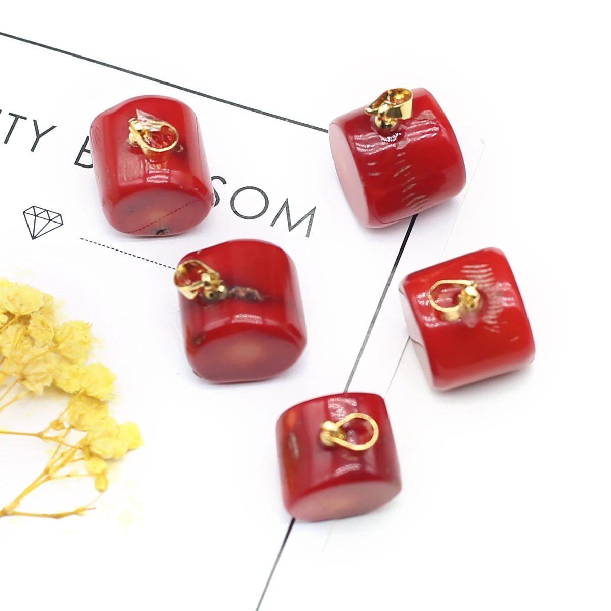Natural Sea Bamboo Coral Pendant Cylinder Shape  Exquisite Charm for Jewelry Making Diy Necklace Bracelet Earring Accessories