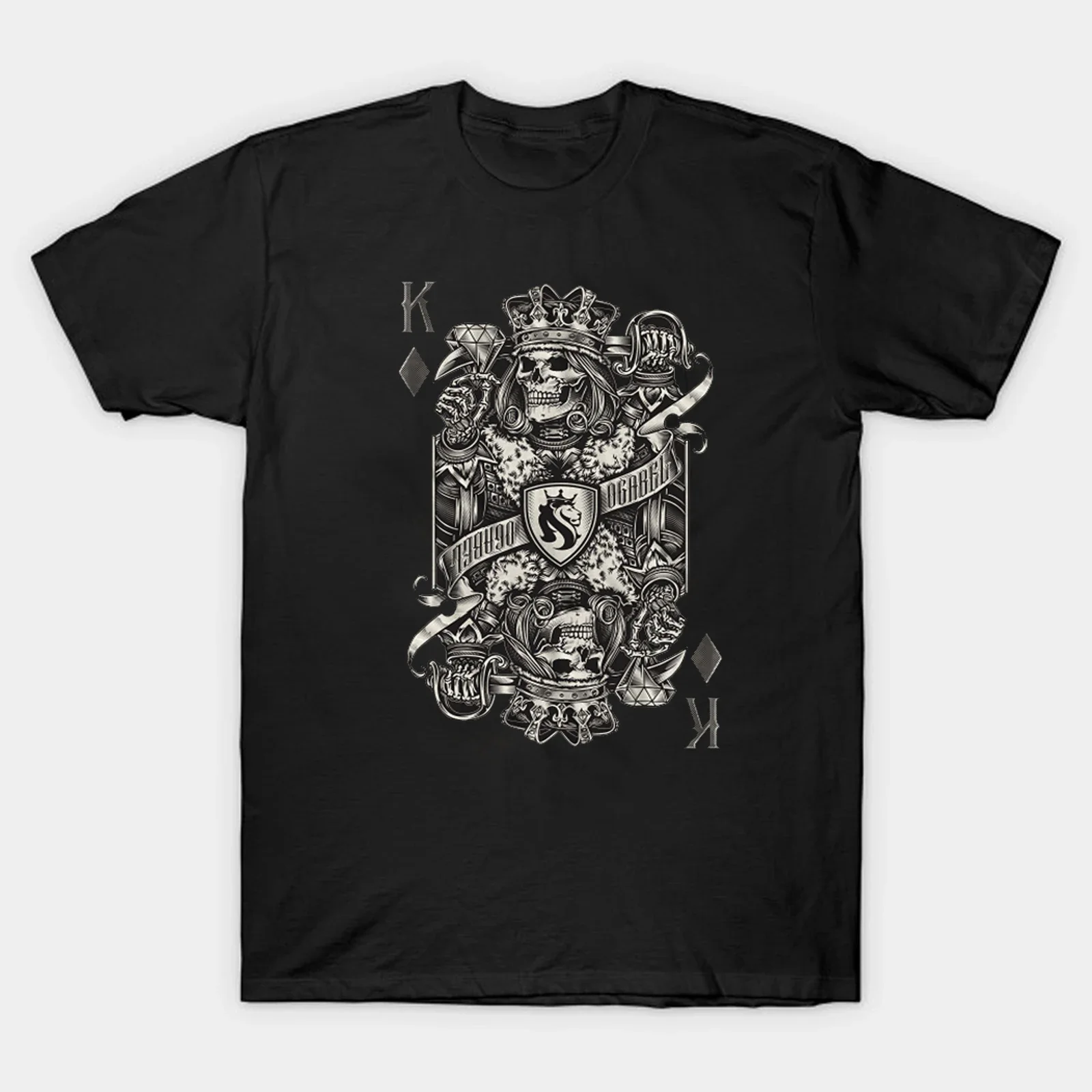 

Funny Skull King Poker Gothic Tattoo Design Adult Men's T-Shirt. Summer Cotton Short Sleeve O-Neck Unisex T Shirt New S-3XL