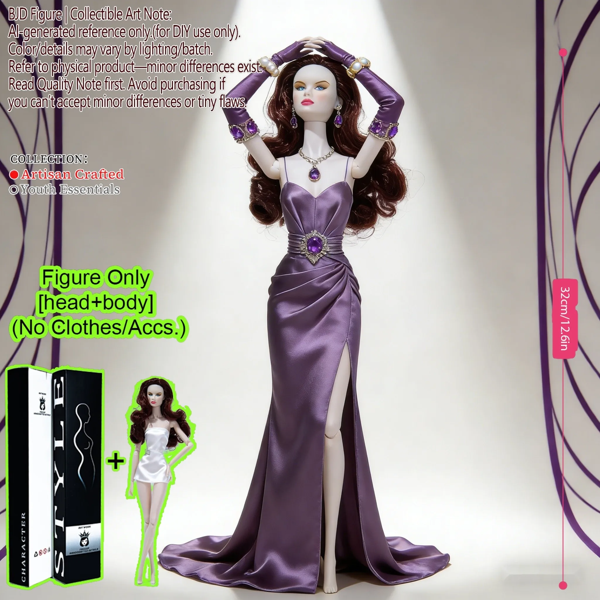 

1/6 BJD MJD Supermodel Doll Articulated Body Realistic Skin Texture Collectible Action Figure Adult DIY Model NoClothes