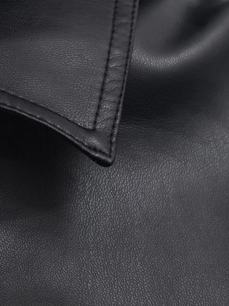 ヨーロッパ風の新しいレディースファッション、多用途、エレガント、スリム、フェイクツーピーススプライス ​ ​ フード付きの革製ジャケット。