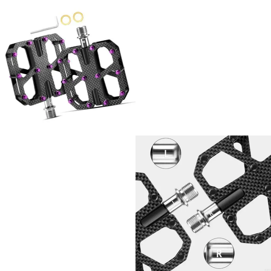

High Strength Aluminum Alloy Bicycles Pedals Nonslip Spikes Cycling Footrest