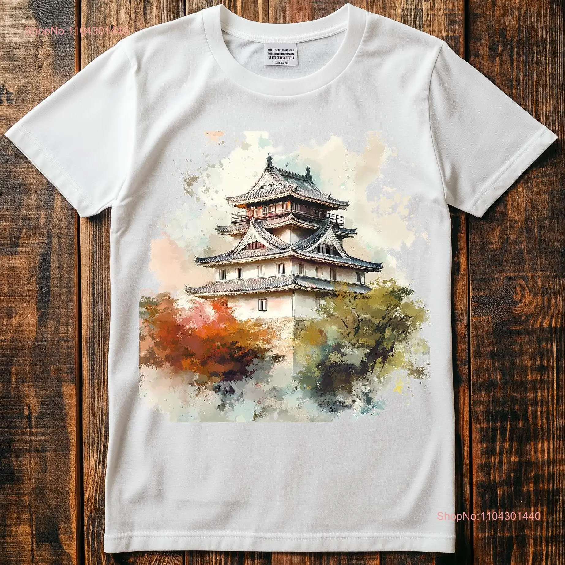 Japanese Castles T Shirt Historic Japan Samurai Culture Unique Castle Art Lover Bold Design long or short sleeves