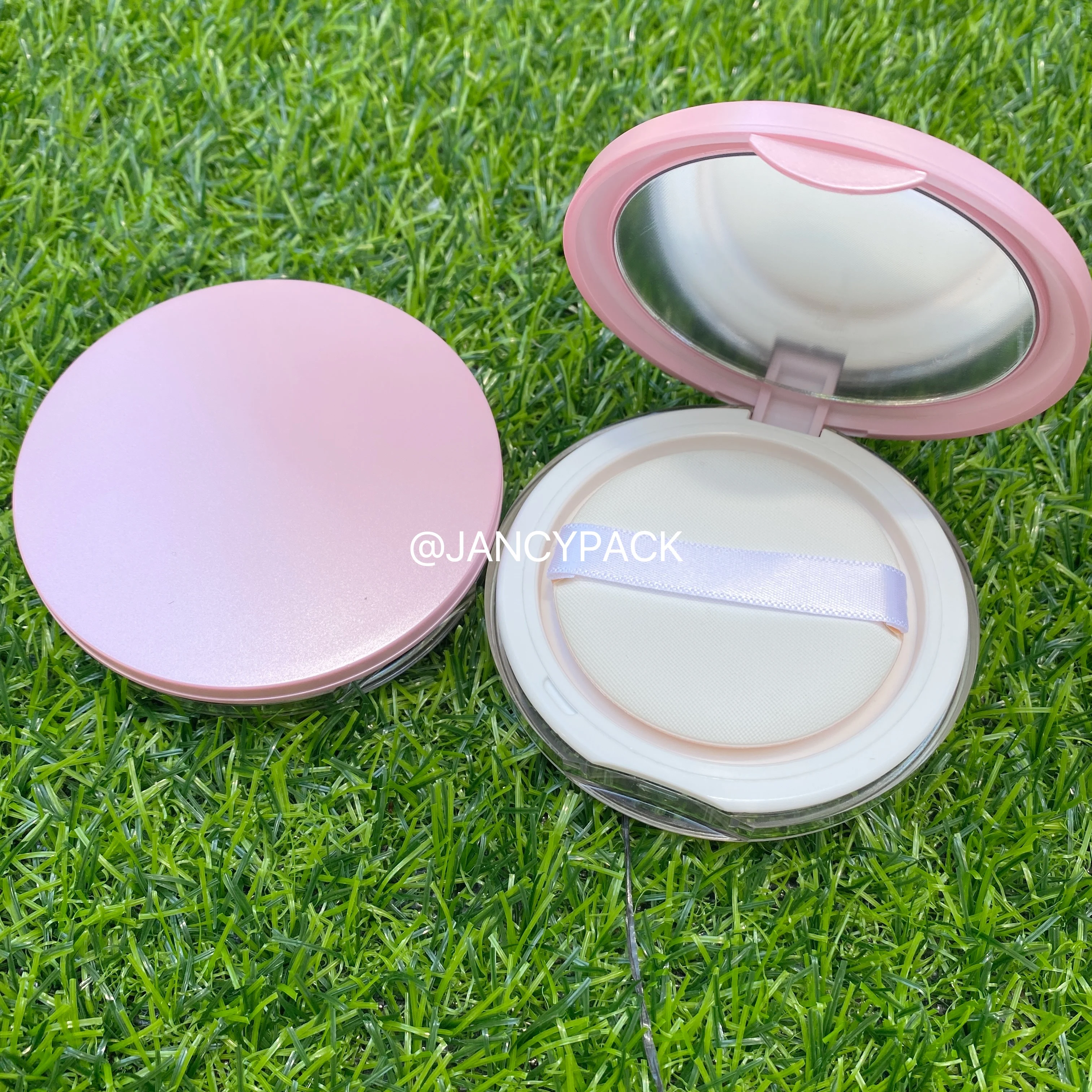 

Pink Color Portable Loose Powder Makeup Powder Case Compact Container With Mirror Empty Reusable 5g Powder Case Travel Size