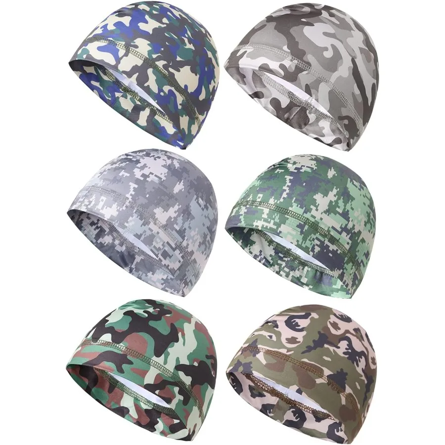 Gorros de calavera Gorros debajo del casco Forro Ciclismo Enfriamiento Correr Sudor Wicking Skullcap Cap Se adapta a cascos de motocicleta para hombres