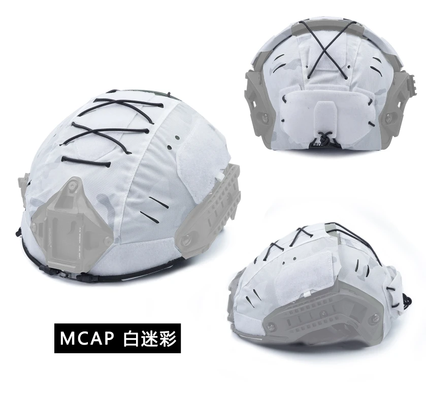 MCAP White Camo Snow Camouflage Helmet Protector Skin Cloth Cover for Tactical AF Helmets MC MCBK RD CB WG