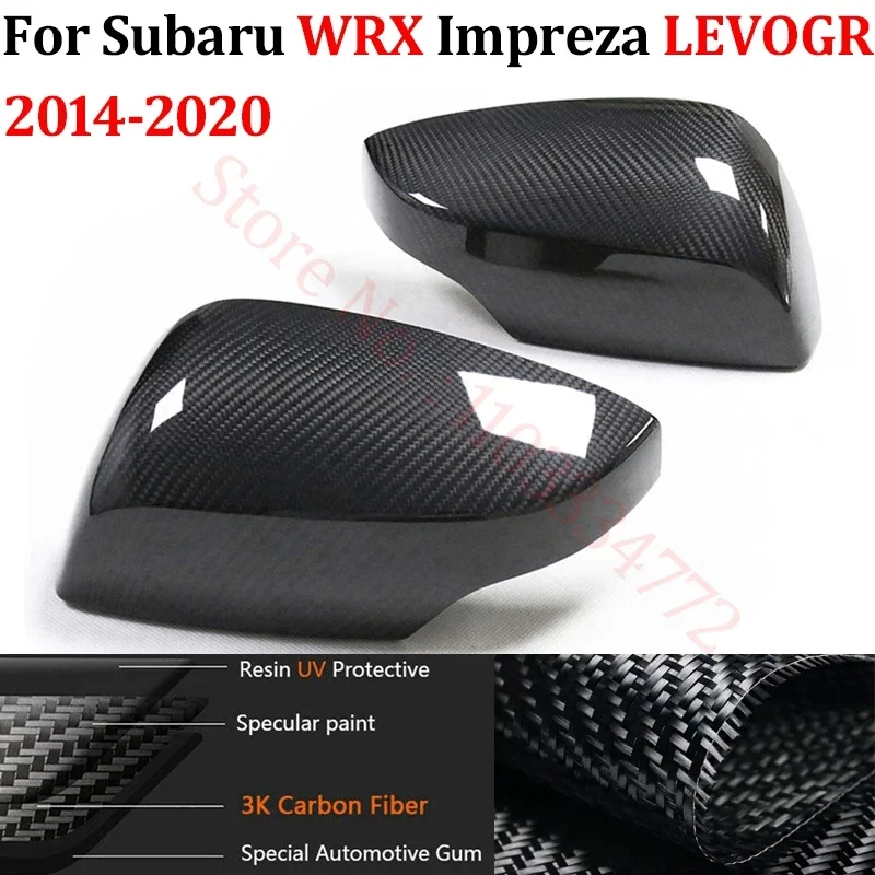 

Real Carbon Fiber Car Rearview Side Mirror Cover For Subaru WRX Impreza LEVOGR 2014-2020 Car Side Door Mirror Shell Add on