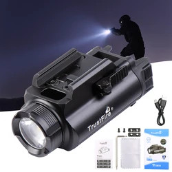 Trustfire GM35 Tactical LED Flashlights Weapon Mini Pistol Lights 1350Lumens USB Rechargeable Quick Release Handgun 1913/GL Rail