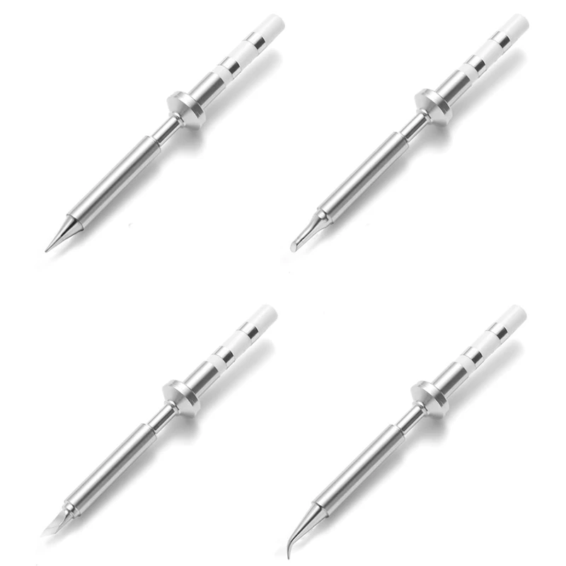 4Pcs Mini Pencil Soldering Iron Tips Replacement For Pinecil Micro-Soldering Iron,PTS200/TS100 Portable Solder Pen Tool