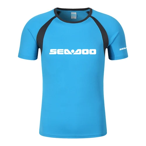 Imagen 2 del producto Camiseta con estampado de Sea Doo Seadoo Moto para hombre, camiseta de verano de algodón raglán de manga corta con cuello redondo, ropa de calle, camisetas