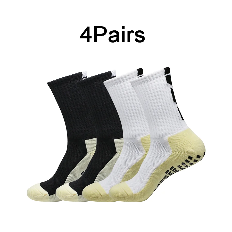 

4 pairs Anti-slip Soccer Women Men Outdoor Sport Grip Football Yoga Comfortable and Breathable Socks