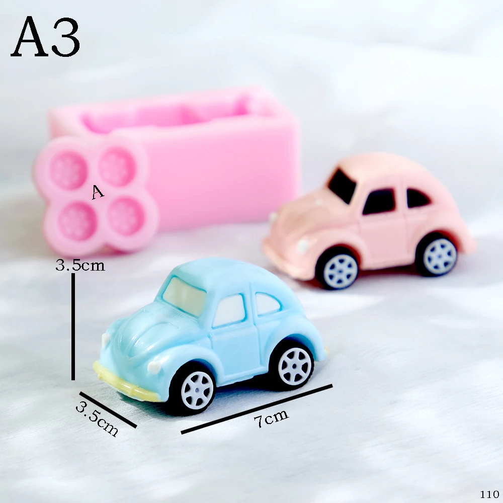 Cartoon 3D Bus Car Silicone Mold Fondant Cake Chocolate Mould Cake Decoration Accessories Craft Supplies Plaster Resin Molds