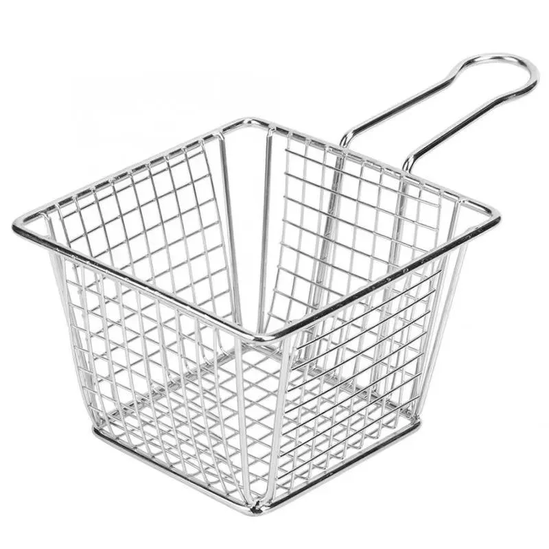 Mini Fryer Stainless Steel Square Basket for Snack Chips and Fried Chicken