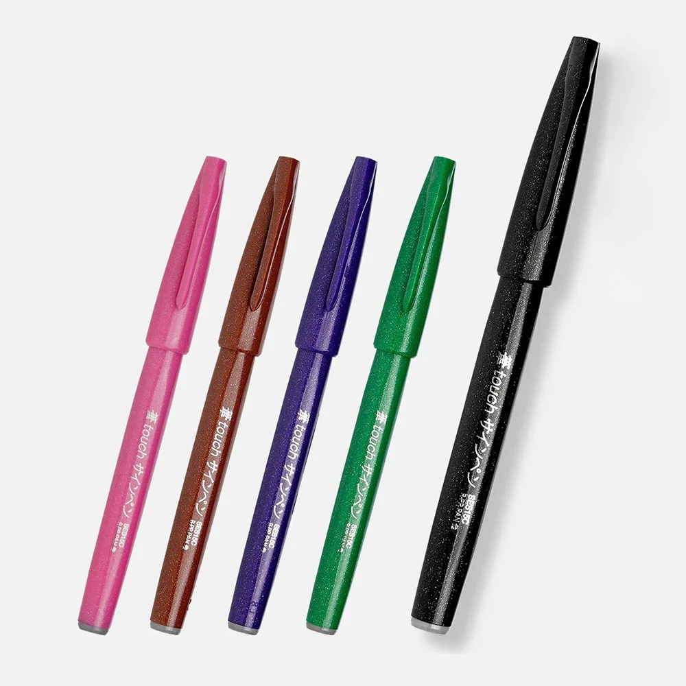 1pcs Japan Pentel TOUCH Color Soft Head Brush Hand Account Greeting Card Writing Practice Signature 24 Color Full Art Supplies