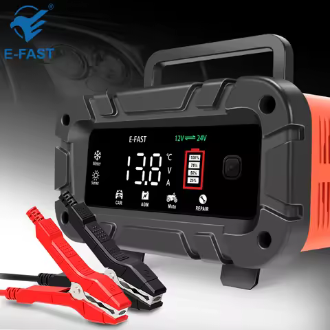 E-FAST 12V24V Full Automatic Car Battery Charger Car Battery Charger Smart Battery Charger Battery Maintainer For Car Motorcycle