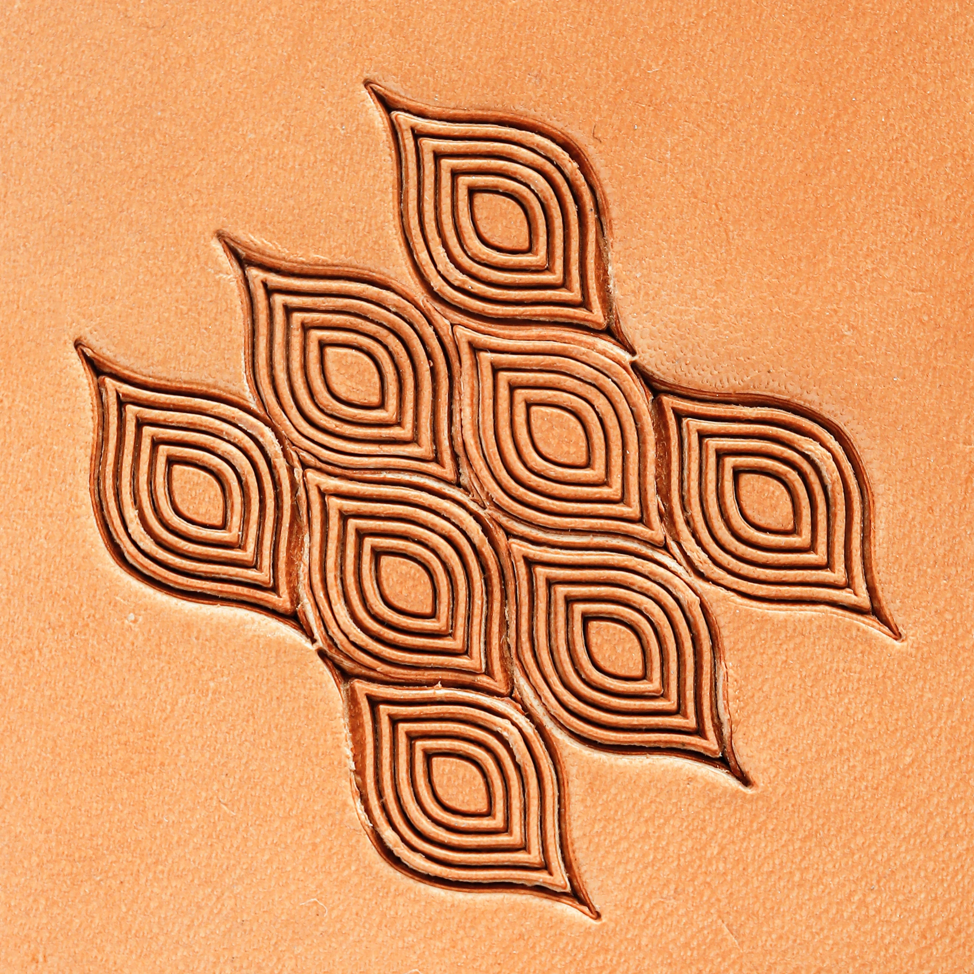 Concentric Layer Eye Shape Leather Embossing Stamp Brass 17x9mm Stamping Tool for Vegetable‑Tanned Leather