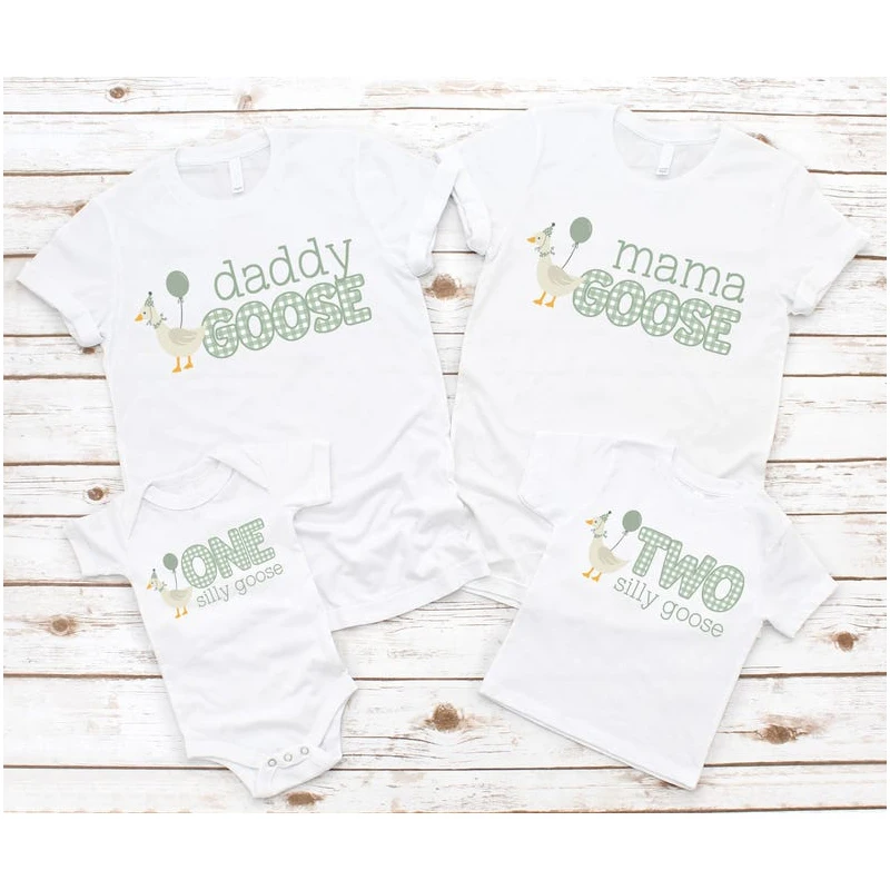 

Birthday Shirt Green Silly Goose on The Loose Birthday Family Shirts -one Silly Goose, Mom Dad Nana Sister Aunt, Vintage Goose