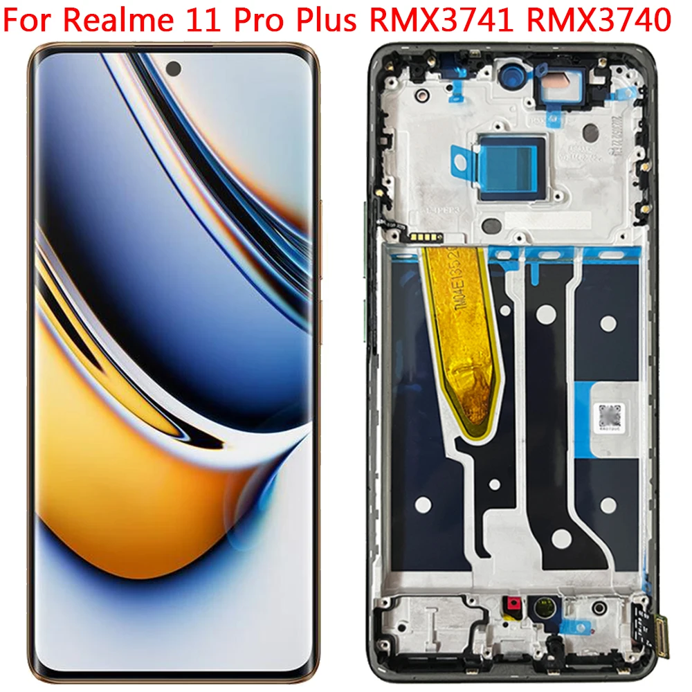 

Новый оригинальный ЖК-дисплей для OPPO Realme 11 Pro Plus AMOLED сенсорный экран с рамкой 6,7 дюймов Realme 11 Pro + RMX3740 сменный ЖК-дисплей