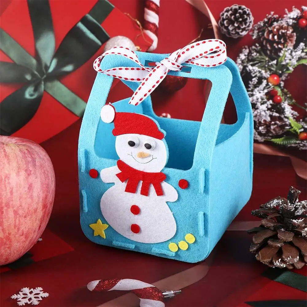 Non-woven Fabric DIY Xmas Candy Bag House Decoracion Snowman DIY Christmas Bag Toy Christmas Tree Kriss Kringle