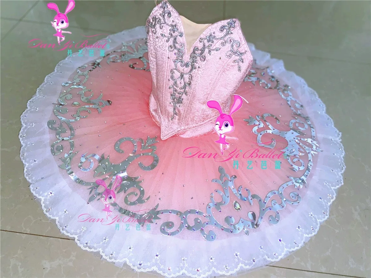 Danyi pink sleeping beauty fairy doll split dish skirt tutu adult children's performance costume performance competition dress