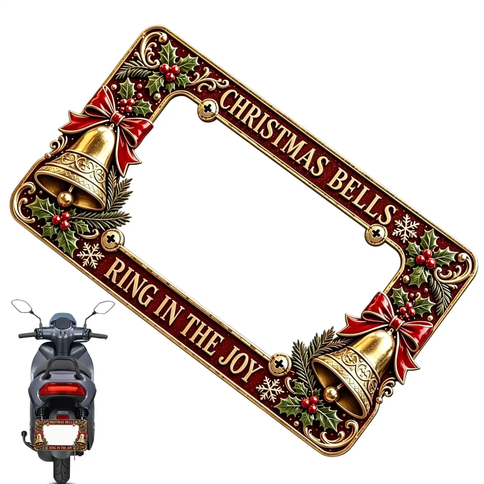Motorcycle Plate Frame Metal Christmas Motorbike Tag Parts Motorbike Plate Frame For Riders Collectors Modifiers Women Men Daily
