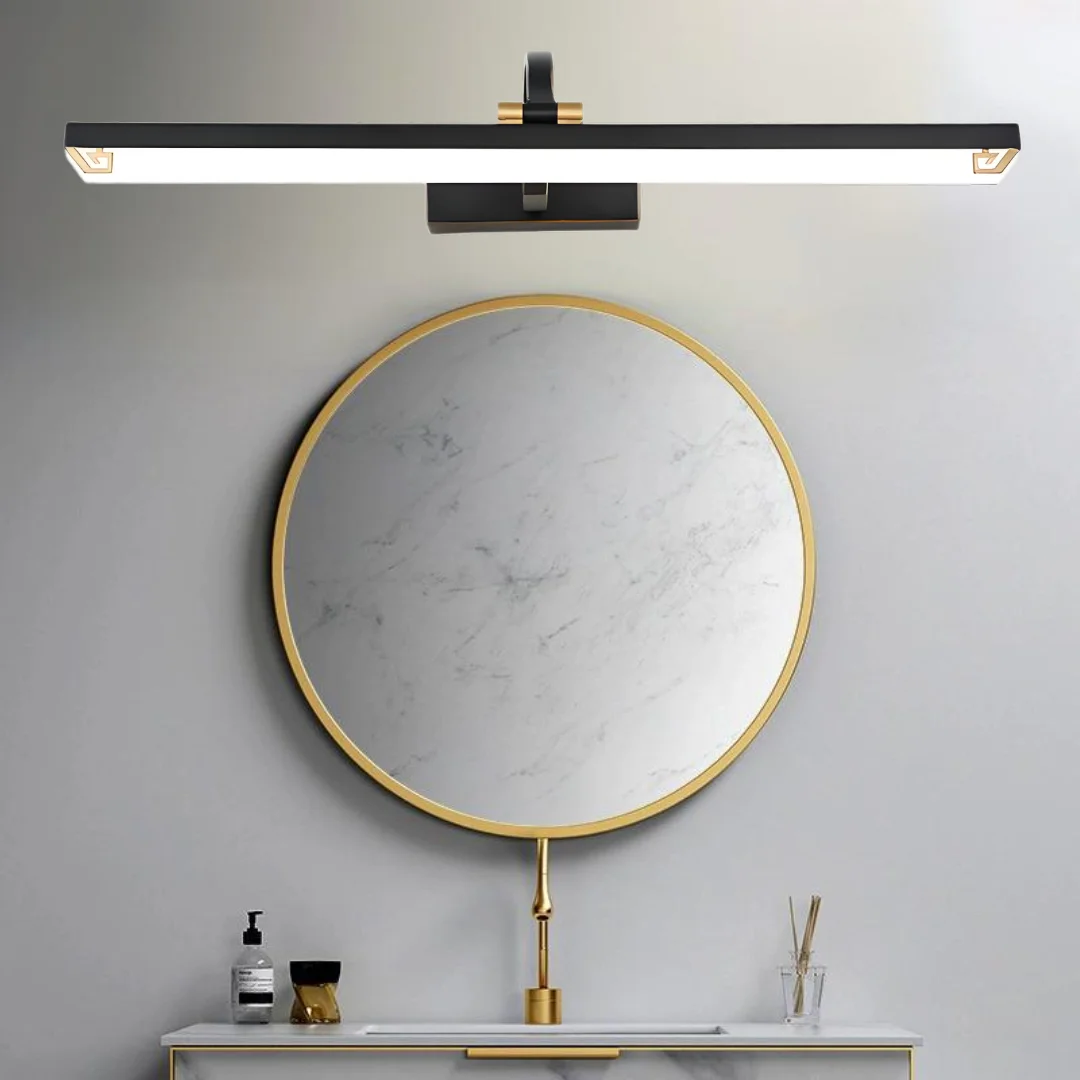 

Black Gold Acrylic LED MakeUp Vanity Mirror Lamp for Toilet Bath Wash Hotel Display Cabinet Mural Line Light Modern Wall Sconces